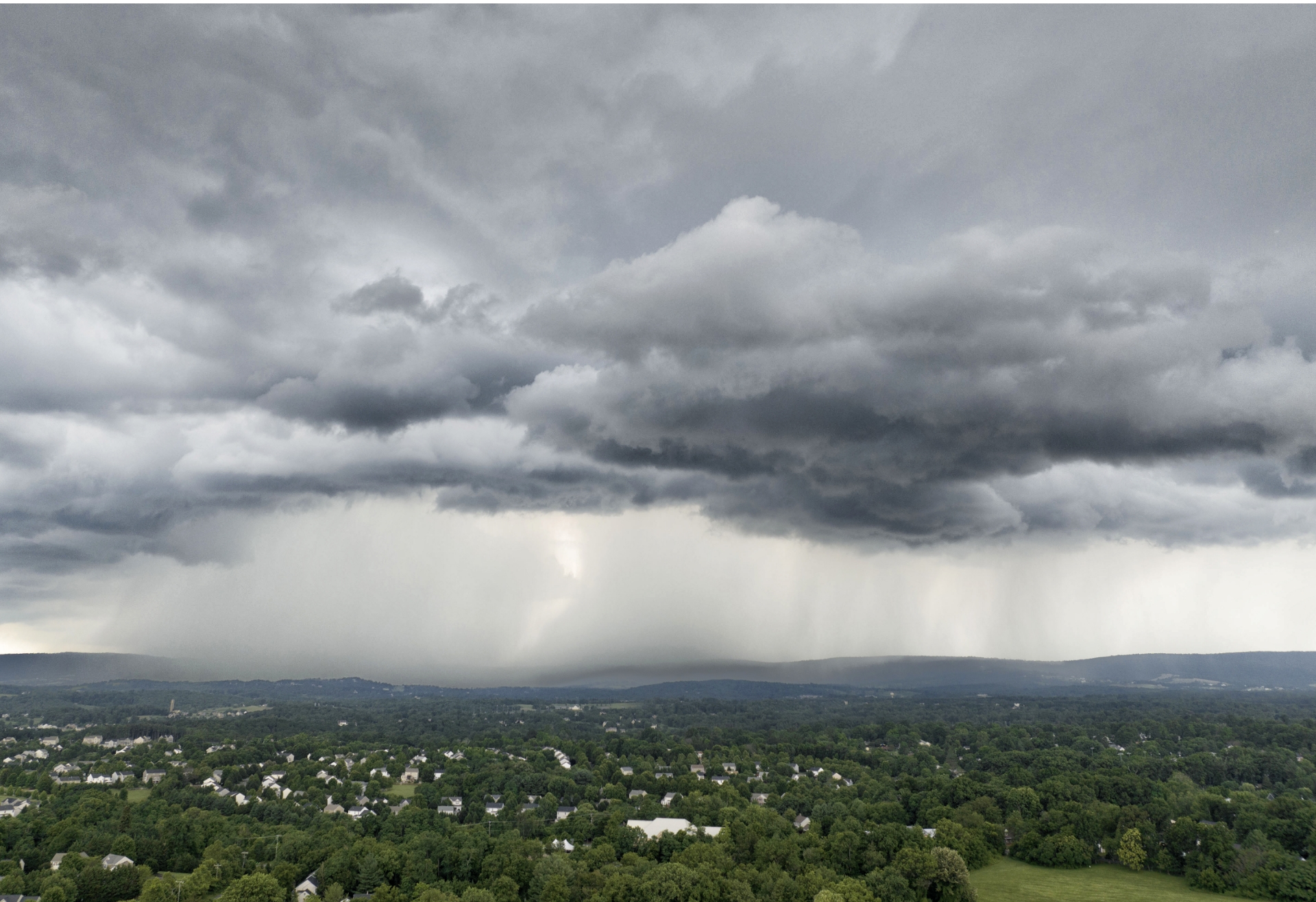 Storm clouds above a residential area