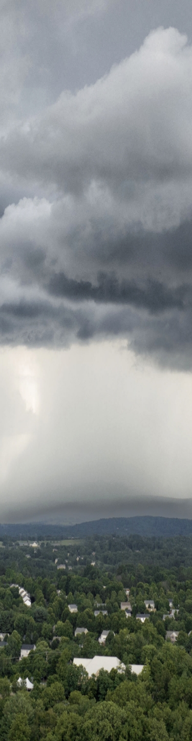 Stormy sky over a residential area