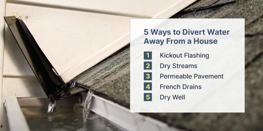 list of ways to divert water away from a house